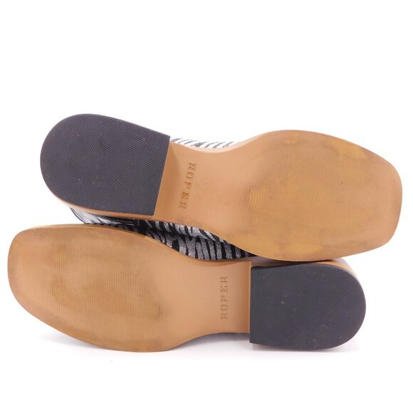 Roper Square Toe Glitter Embroidered Zebra Western Boots | Cowgirl | VGUC | 9 - Picture 6 of 11